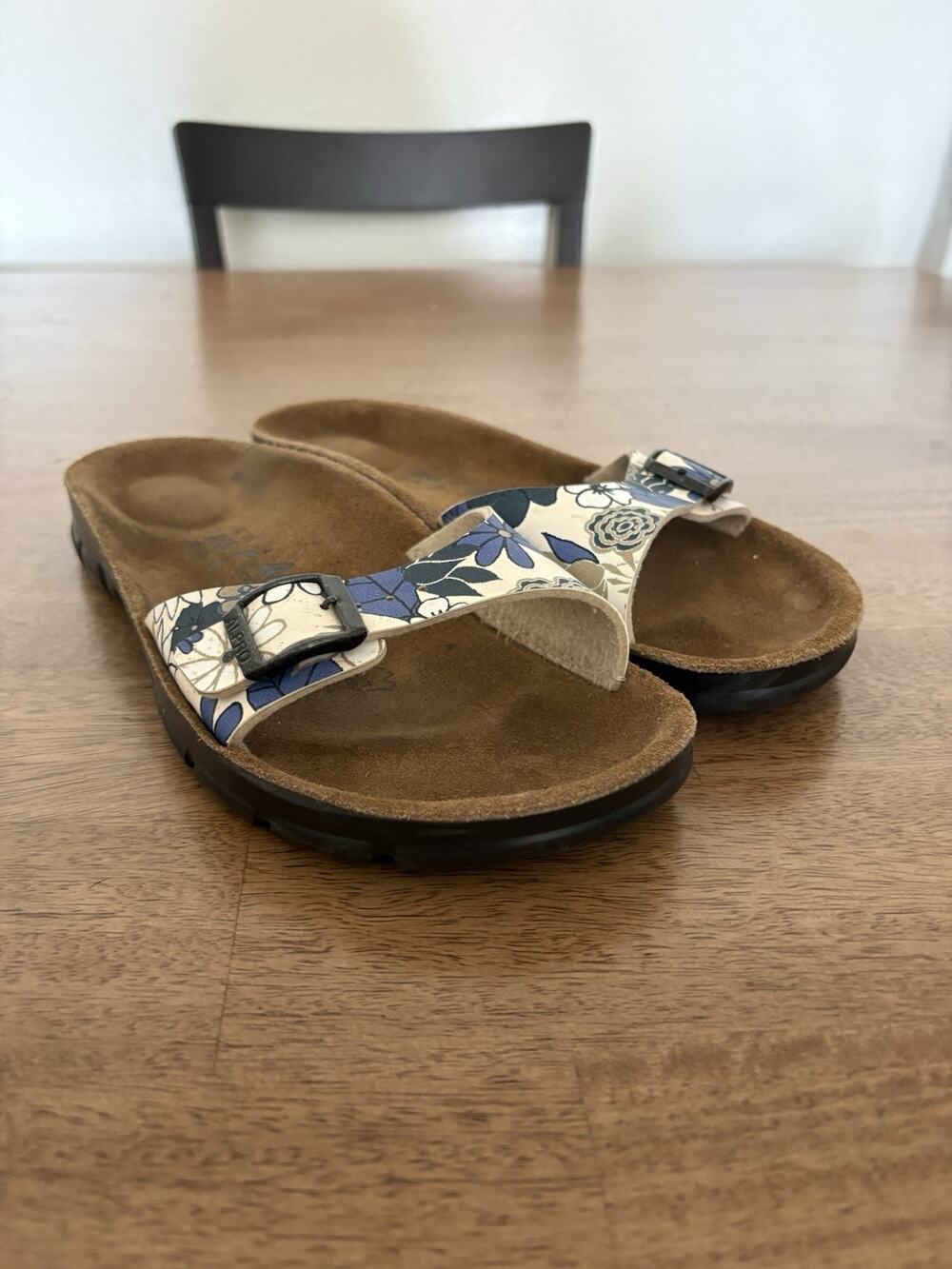 Alpro by Birkenstock Women's Blue Floral Non-Slip Sandals Size 10 Adjustable